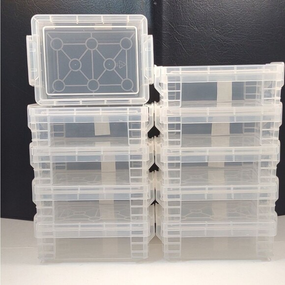 Football Trading Cards Plastic Container with snap lids lot of 10 - Picture 2 of 16